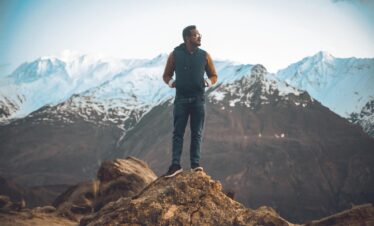 mountains, man, hiking, summit, sky, nature, sunset, landscape, hunza valley, pakistan